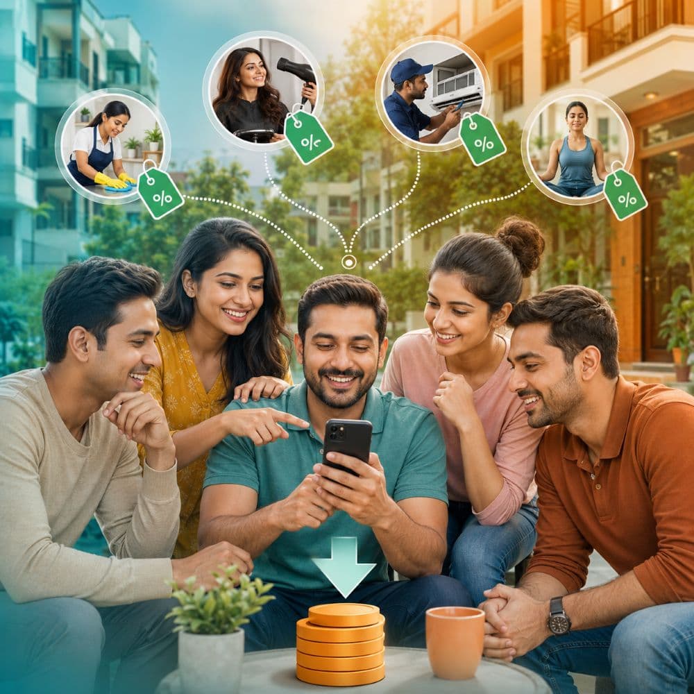 A family enjoying savings together